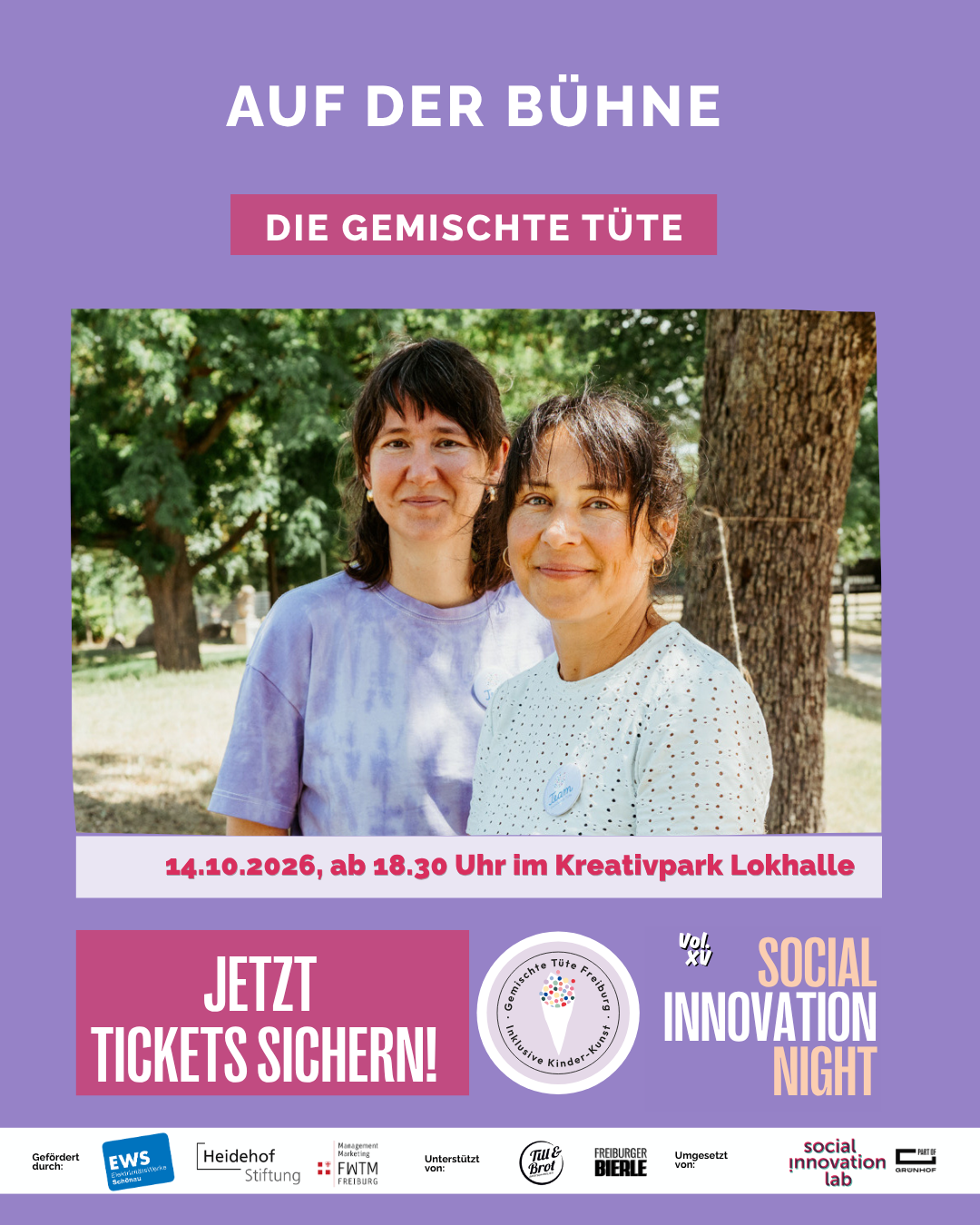 Kachel mit Aufruf Socail Innovation Night